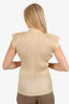 Pleats Please Issey Miyake Beige Pleated Sleeveless Top Size 3