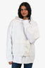 Valentino White Cotton/Nylon Hooded Pullover Jacket Size S