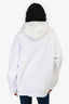 Valentino White Cotton/Nylon Hooded Pullover Jacket Size S