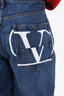 Valentino Blue Denim Logo Pocket Straight Leg Jeans Size 38 Mens