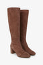 Stuart Weitzman Brown Suede Knee High Block Heel Boots Size 6