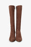 Stuart Weitzman Brown Suede Knee High Block Heel Boots Size 6