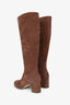 Stuart Weitzman Brown Suede Knee High Block Heel Boots Size 6