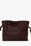 Loewe Burgundy Leather Flamenco Mini Leather Clutch with Strap