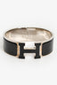 Hermes Silver Toned/Black Ceramic Clic Clac Bracelet