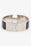 Hermes Silver Toned/Black Ceramic Clic Clac Bracelet