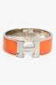Hermes Silver Toned/Orange Ceramic Clic Clac Bracelet