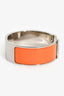 Hermes Silver Toned/Orange Ceramic Clic Clac Bracelet
