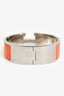 Hermes Silver Toned/Orange Ceramic Clic Clac Bracelet
