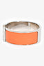 Hermes Silver Toned/Orange Ceramic Clic Clac Bracelet