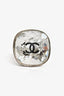 Pre-Loved Chanel™ 2017 Silver Toned CC Crystal Cocktail Ring