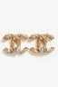 Pre-Loved Chanel™ 2013 Gold Toned Crystal Detail CC Stud Earrings