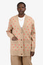 Burberry Cardigan Beige Wool/Cashmere 'TB' Monogram Cardigan Size L