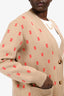 Burberry Cardigan Beige Wool/Cashmere 'TB' Monogram Cardigan Size L