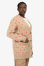 Burberry Cardigan Beige Wool/Cashmere 'TB' Monogram Cardigan Size L