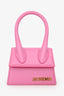 Jacquemus Pink Leather Le Chiquito Homme Top Handle with Strap
