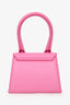 Jacquemus Pink Leather Le Chiquito Homme Top Handle with Strap