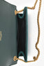 Saint Laurent Dark Green Velvet Monogram Small 'Kate' Shoulder Bag