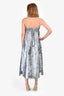 Ganni Silver Metallic Sleeveless Puff Dress Size 36