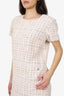 Pre-Loved Chanel™ Pink Tweed Short Sleeve Mini Dress Size 44