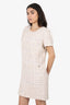 Pre-Loved Chanel™ Pink Tweed Short Sleeve Mini Dress Size 44