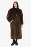 Vintage Brown Raccoon Fur Long Coat Estimated Size M