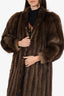 Vintage Brown Raccoon Fur Long Coat Estimated Size M