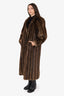 Vintage Brown Raccoon Fur Long Coat Estimated Size M
