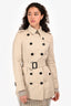 Burberry Cream Double Breasted Belted Short Trench Size 4
