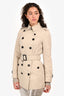 Burberry Cream Double Breasted Belted Short Trench Size 4
