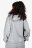 Celine Light Grey Cotton/Cashmere 'Logo' Hoodie Size S