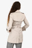 Burberry Light Beige Belted Double Breasted Trench Coat Size 2