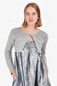 MM6 Maison Martin Margiela Light Grey Cotton Knit Crop Jacket Size M