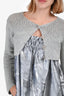 MM6 Maison Martin Margiela Light Grey Cotton Knit Crop Jacket Size M