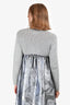 MM6 Maison Martin Margiela Light Grey Cotton Knit Crop Jacket Size M