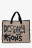 Comme Des Garcons 2023 Cream/Black Graphic Nylon Zip Tote