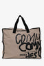 Comme Des Garcons 2023 Cream/Black Graphic Nylon Zip Tote