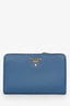 Prada Blue Saffiano Leather Small Wallet