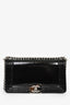 Pre-Loved Chanel™ 2012 Black Patent Leather Medium Reverso Boy Bag SHW
