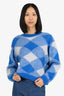 Sandro Blue/White Mohair Knit Sweater Size 2