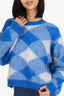 Sandro Blue/White Mohair Knit Sweater Size 2