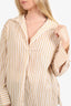 Vince Camel/White Striped Collar Shirt Size XL