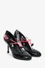 Prada Black Patent Pink Cord Mary Jane Heels Size 38