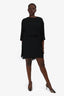 Stella McCartney Black Fringe Detail Short Sleeve Dress Size 46