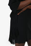 Stella McCartney Black Fringe Detail Short Sleeve Dress Size 46