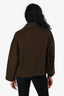 Celine Brown Cashmere Logo Embroidered Jacket Size 40