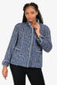 Pre-Loved Chanel™ 2020 Blue Mandarin Collar Tweed Jacket Size 46