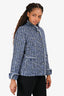 Pre-Loved Chanel™ 2020 Blue Mandarin Collar Tweed Jacket Size 46