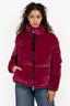Moncler Magenta Velvet Rimac Giubbotto Down Jacket Size 4