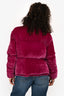 Moncler Magenta Velvet Rimac Giubbotto Down Jacket Size 4